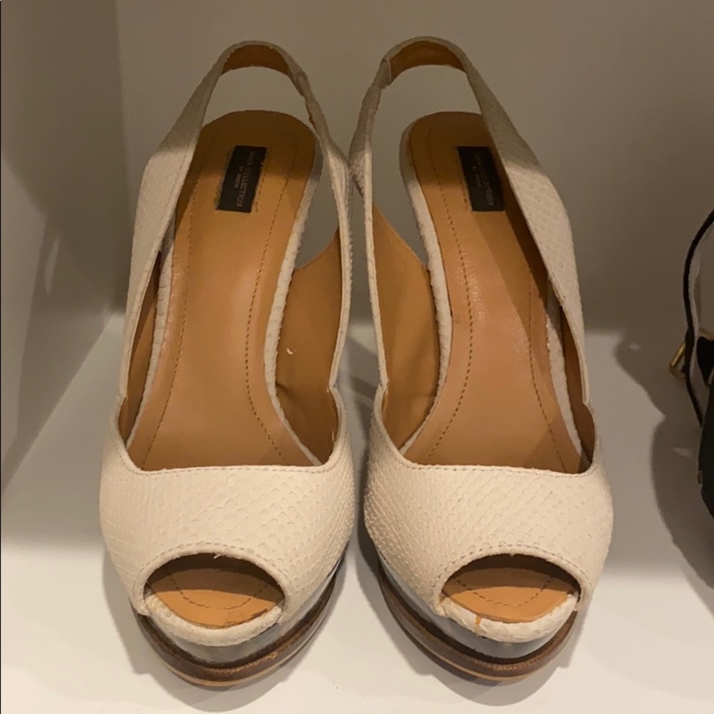 Zara platform beige off white sling back shoes